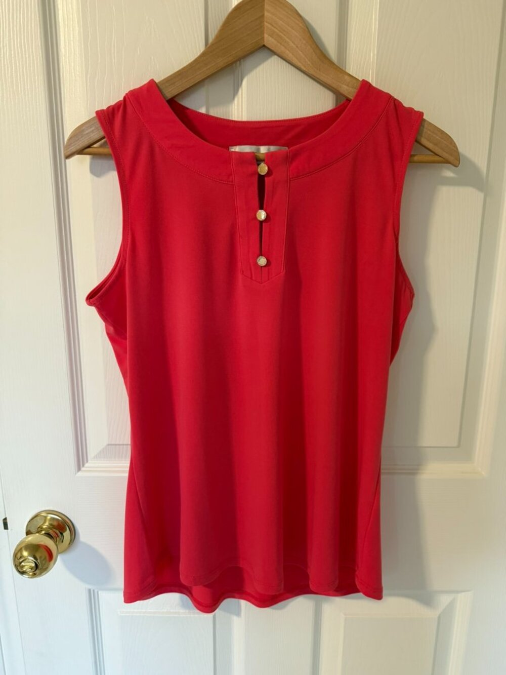 Sleeveless Jones Studio Pink Scoop Neck Blouse in M